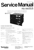 Technics - RS-9900-US - Service manual